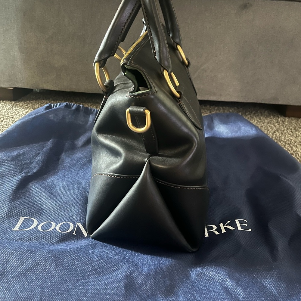 Dooney & Bourke Black Leather Satchel 38 with Gold Hardware - Picture 3 of 4
